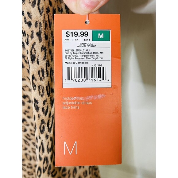 Gilligan & O'malley Sleepwear Baby Doll Chemise Thong Set Medium Animal Print - Picture 6 of 6